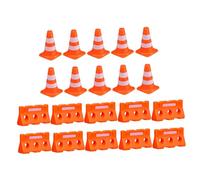 Kisangel 20 pièces Panneaux de Signalisation Routière pour Garçon Fille Cônes de Circulation et Barricades Miniatures pour Éducation Sécurité Routière et Créativité Famille