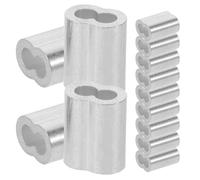 Kisangel 200 Pièces Manchon de Sertissage de Câbles, Manchon à Sertir pour Fil Électrique, Aluminium, Double Trou, Argenté, pour Réparations D'urgence et Usage en Bord de Mer