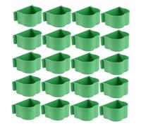 Kisangel 20Pièces Boîte Alimentation Semi Circulaire pour Cage Oiseaux Vert Accessoires pour Animaux De Compagnie