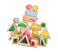 Kisangel 24 pièces Blocs Empilables Bois Colorés Jeu Dexploration Géométrique pour Garçon Fille Educatif Stem pour Filles et Garçons Cadeau Anniversaire
