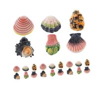 Kisangel 24 Pièces Décorations Résine Mini Coquillages Marins Figurines Conques Réalistes pour Aquarium Accessoires Durables pour Décoration de Bocal à Poissons Ambiance Polyvalente