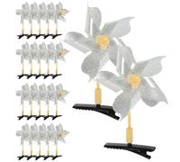 Kisangel 24 Pièces Pinces à Cheveux en Plastique Argentées Décorations à Paillettes Brillantes, Forme Moulin à Vent Rotatif, Accessoires pour Cheveux de Fille Adorables et Élégants