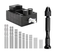 Kisangel 27 pièces Bodhi Walnut Hand Drill Set With Precision Vise Clamp Compact Carving Drill Bits Kit For Craftwork And DIY Projects