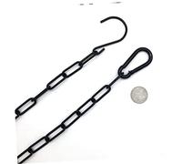 Kisangel 2ensembles Chaînes Suspendues Fer Noires Épaisses Avec s Et Mousquetons Pour Jardinières Lanternes Mangeoires Et Oiseaux