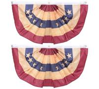 Kisangel 2pcs Drapeaux Patriotes Américains en Polyester Résistants à L’usure et Pliables pour Décoration de Jardin et Fête du Jour de L’indépendance
