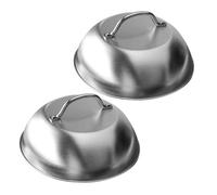 Kisangel 2pièces Couvercles De Poêle Acier Inoxydable Lot De Couvercles Ronds Multifonctions Pour Cuisine Et Bbq Anti-éclaboussures Et Durables
