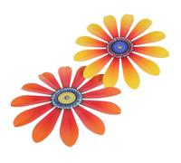 Kisangel 2pièces Décoration Murale Extérieure Métal Avec Fleurs Décoration Murale Intérieure Ornement Suspendu Forme De Fleur Pour Maison Et Jardin