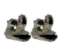 Kisangel 2pièces Lot de Troncs Arbre Creux pour Aquarium Décorations Artificielles Racines Cachettes Grottes Accessoires