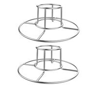 Kisangel 2pièces Support à Poulet Acier INOX Ronde pour Barbecue Extérieur Résistant Haute Température Support Bières Et Rôtisserie Multifonction Simple à Utiliser