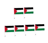Kisangel 3 Ensembles Drapeaux Palestiniens Décoratifs Pour Fenêtre De Voiture De Drapeaux Avec Support Pour Festivals Et Événements 2 Pièces * 3