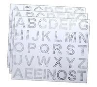 Kisangel 3 Feuilles Autocollants Strass pour Lettres Lot Lettres Auto Adhésives Décoration Éclatante pour Vêtements Sacs et Accessoires