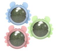 Kisangel 3 Pièces Balles Balle Réutilisable Rotative Chat Multi-Usage pour Chat Intérieur Lécher Friandise en Plastique