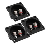 Kisangel 3 Pièces Boîte de Raccordement de Câbles Extérieure, Borne de Câblage du Caisson de Basses, Abs Métal, Entraxe 45mm, Trou Central 49mm, pour Home Cinéma et Audio Domestique