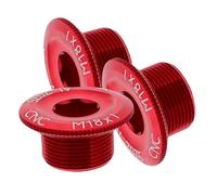 Kisangel 3 Pièces Boulon de Manivelle Vélo en Alliage D’Aluminium Rouge | Filetage Sécurisé, Léger et Résistant à L’usure, pour Route et Vtt, Pièce de Remplacement (taille Courte)