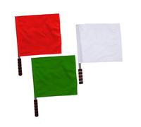 Kisangel 3 pièces Drapeaux Arbitre Légers Acier Inoxydable Signaux Clairs pour Courses et Compétitions Scolaires Portables et Faciles à Utiliser