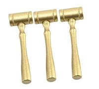 Kisangel 3 pièces Gavel Bois pour Juge Marteau de Costume Petit et Solide Accessoire pour Avocat Décoratif Doré Surface Lisse et Résistante pour Enchères et Jeux de Rôle