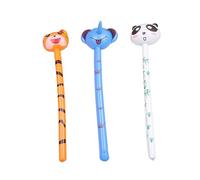 Kisangel 3 pièces Gonflable Animal PVC pour Garçon Fille Bâton Long Éducatif Design Tigre Panda Mammifère Décoration Festive pour Garçons et Filles