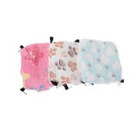 Kisangel 3 Pièces Hamac Suspendu Double Peluche pour Petits Animaux Nid Chaud pour Hamsters Écureuils Sugar Gliders Lot de Lits Doux et Isolants