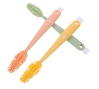 Kisangel 3 Pièces Kit de Goupillons Silicone pour Nettoyage de Biberons Brosse Double Face pour Biberons Goupillons