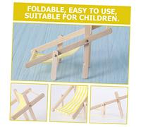 Kisangel 3 pièces Maison de Poupée Chaise Longue Rayée Jaune et Table de Plage Décor Miniature et Sûr pour Garçon Fille