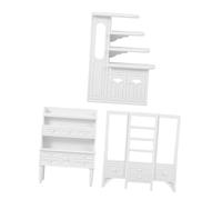 Kisangel 3 Pièces Meubles Miniatures pour Maison de Poupées Ensemble de Décorations de Cabinet Table Jouets Imitation pour Aménager Vos Maisons