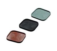 Kisangel 3 pièces Mini House Serving Plate Set Simulation Square Trays in Grey Realistic Decoration for Miniatures and Photo Props
