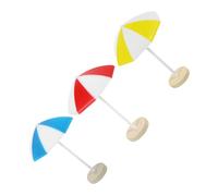 Kisangel 3 Pièces Miniature Sun Umbrella Set for Dollhouse Beach Decoration Realistic Plastic Micro Landscape Umbrellas DIY