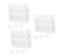 Kisangel 3 Pièces Pot pour Plantes Aquatiques avec Ventouse Support Acrylique Transparent pour Aquarium Cadre pour Réservoir de Poissons Pot à Plantes Mini pour Culture Aquaponique Facile à