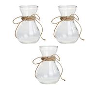 Kisangel 3 Pièces Vase Verre Transparent pour Composition De Fleurs Décoration De Bureau Support De Fleurs pour Plantes Hydroponiques