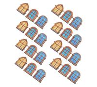 Kisangel 30 Pièces Miniature Wooden Dollhouse Window Frames European Style DIY Crafting Supplies Unfinished Wood for Dollhouse Building Accessories