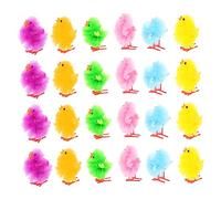Kisangel 36 pièces Décorations Pâques Petits Poulets Décoratifs Colorés pour Bureau et Fête Ornements Matériau et Élégant