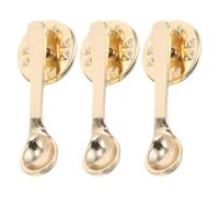 Kisangel 3pcs Épingles à Vêtements en Alliage Doré de Cuillère Café, Broches Créatives et Mignonnes pour Paquet à Dos, Usage Polyvalent et Charme Élégant