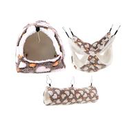 Kisangel 3pièces Nid Chaud pour Hamster et Hamac pour Furet Lot de Maisons et Cachettes pour Petits Animaux Maisonnette et Lits Suspendus pour Hamsters Nains et Rats