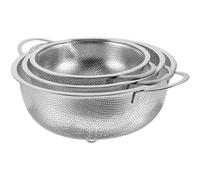Kisangel 3Pièces Panier de Lavage Acier Inoxydable avec Poignées Doubles Passoire Pratique pour Fruits et Légumes Cuisine