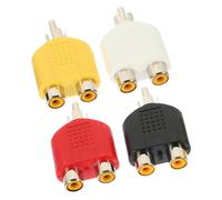 Kisangel 4 pièces Adaptateur RCA Y Mâle à Double Femelle Séparateur Audio Vidéo pour Subwoofer Amplificateur TV Compatible Multi-interfaces Construction Zinc et Abs
