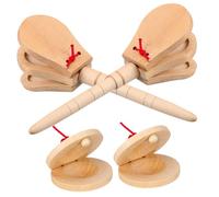 Kisangel 4 pièces Bois Instrument de Percussion Portable pour Débutants de Triangles et Rondes Bois Naturel pour Éducation Musicale et Animation