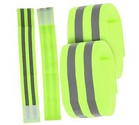 Kisangel 4 pièces Bracelets Réfléchissants de Sécurité pour Course et Cyclisme Brassards et Élastiques et Confortables pour Activités Nocturnes