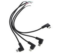 Kisangel 4 pièces Câble USB Type C à Broches Angle Droit PVC pour Alimentation et Transfert de Données Lot de Câbles Courts pour Bricolage et Réparation