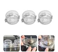 Kisangel 4 pièces Cache Boutons de Gaz pour Cuisinière Protection Sécurisée Haute Température pour Cuisines avec Verrouillage Accident Garçon Fille