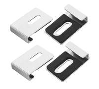 Kisangel 4 pièces Clips Miroir Inox pour Fixation Murale Support Robuste pour Miroir sans Cadre Kit Vis pour Salle de Bain et Montage Sécurisé