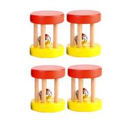 Kisangel 4 Pièces clochette en bois jouets d'éveil hochet Hochet en bois éducatif pour enfant hochets de main de bébé hochet à main pour tout-petit Couleur Aléatoire