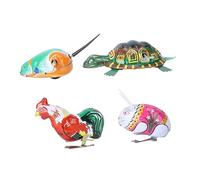 Kisangel 4 pièces Jouets à Remontoir Animaux Fer Vintage Décoratifs et Éducatifs pour Garçon Fille Coordination et Imagination