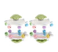 Kisangel 4 Pièces Jouets à Tourner pour Perruches Roue Rotative Interactive à Mâcher Plastique Sûr avec Cloches Enrichissement Cognitif pour Calopsittes Conures et Perruches Montage Facile