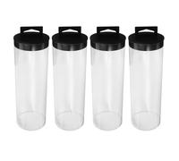 Kisangel 4 Pièces Lot de Rangement Transparents pour Balles de Tennis, Pickleball et Badminton, Capacité 3 Balles, Dimensions 26 X 8 Cm, Accessoires Polyvalents avec Couvercle, Stockage