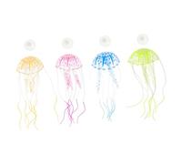 Kisangel 4 Pièces Méduses Simulées D'aquarium Méduse Lumineuse Méduse Artificielle Ornement D'aménagement D'aquarium Méduse en Silicone Aquarium Orne Accessoire Photo Méduse Gel De Silice