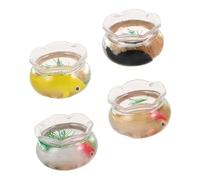 Kisangel 4 Pièces Miniature Fish Tank Figurines PVC Carp Models for Dollhouse Decor Realistic Micro Aquarium Ornaments with Detail for Landscape Enhancement