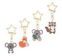 Kisangel 4 Pièces Porte-clés Dessin Animé Renard Koala Laveur Étoile
