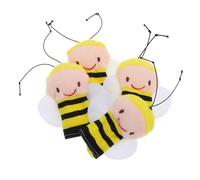 Kisangel 4 pièces Set de Marionnettes à Doigts Peluche Douce Abeille pour Garçon Fille Jouets Éducatifs Peluche Confortables pour Jeu Créatif et Classe