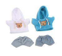 Kisangel 4 Pièces Vêtements Ours pour Peluches Hoodie Kawaii et Jeans pour Poupée Peluche Tenue DIY pour Petits Ours Peluche et Accessoires
