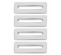 Kisangel 4 Pièces Zinc Alloy Basin Overflow Covers Rectangle Sink Hole Caps Small Sink Hole Insert For Kitchen Bathroom